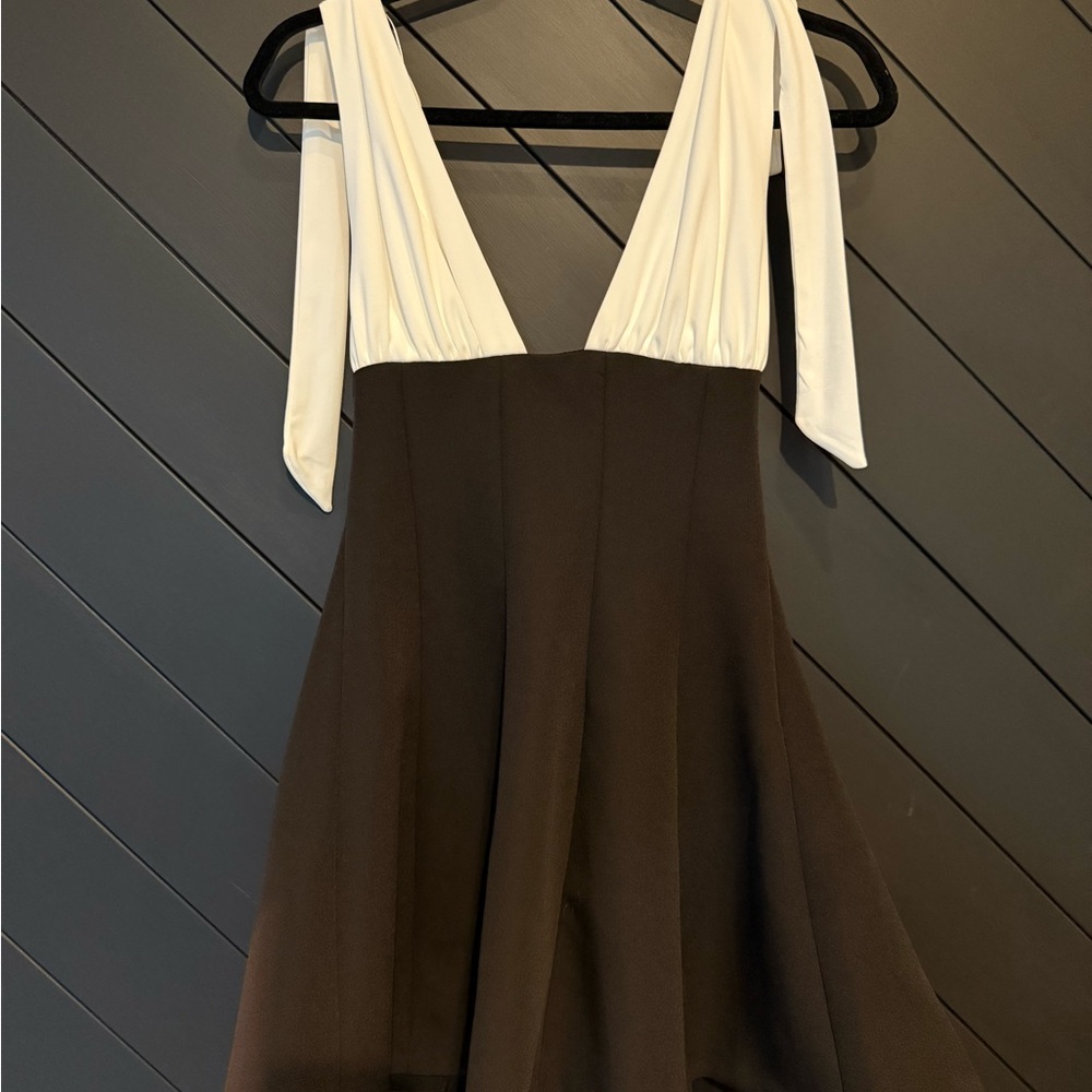 Elegant Black and White Dress - Zara